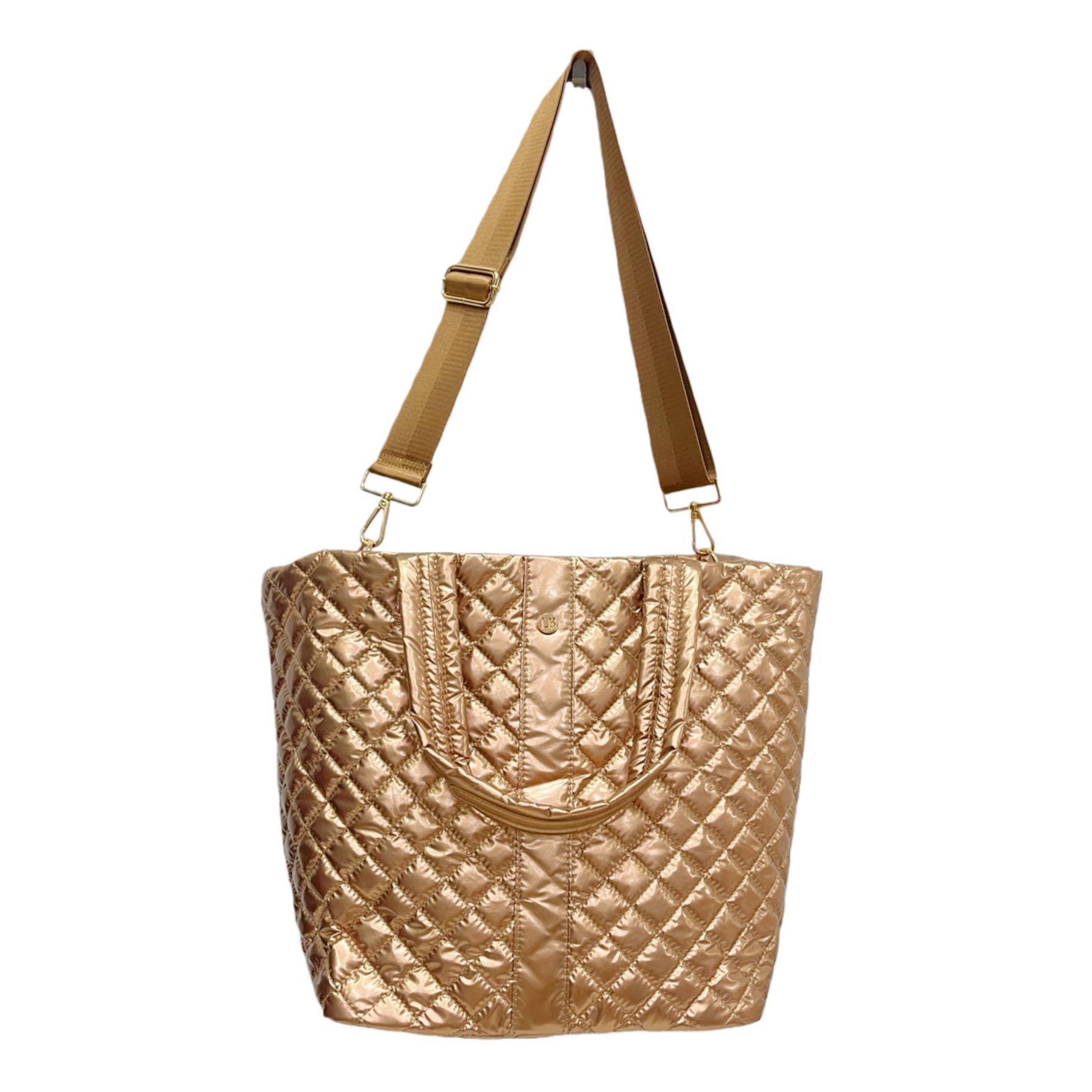 Lemonbella - Lemonbella Glossy Copper Diamond Tote Shoulder Bag 3/1