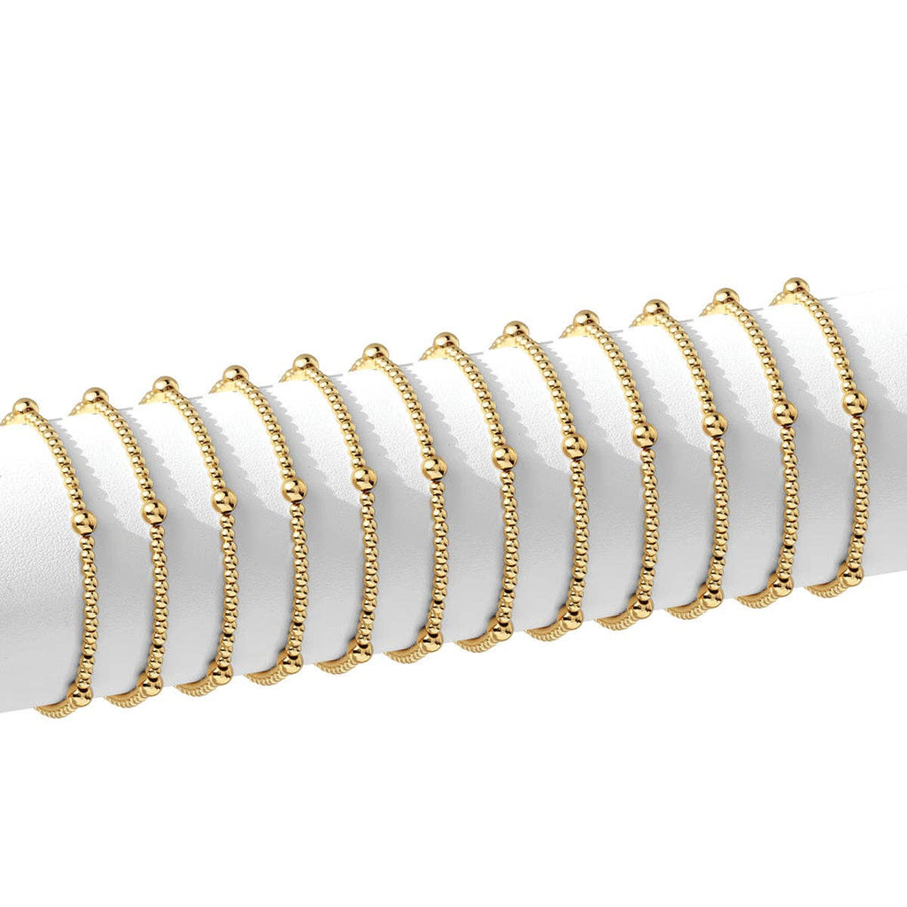 Splendid Iris - 3mm Bead With 5mm Accent Stretch Bracelet