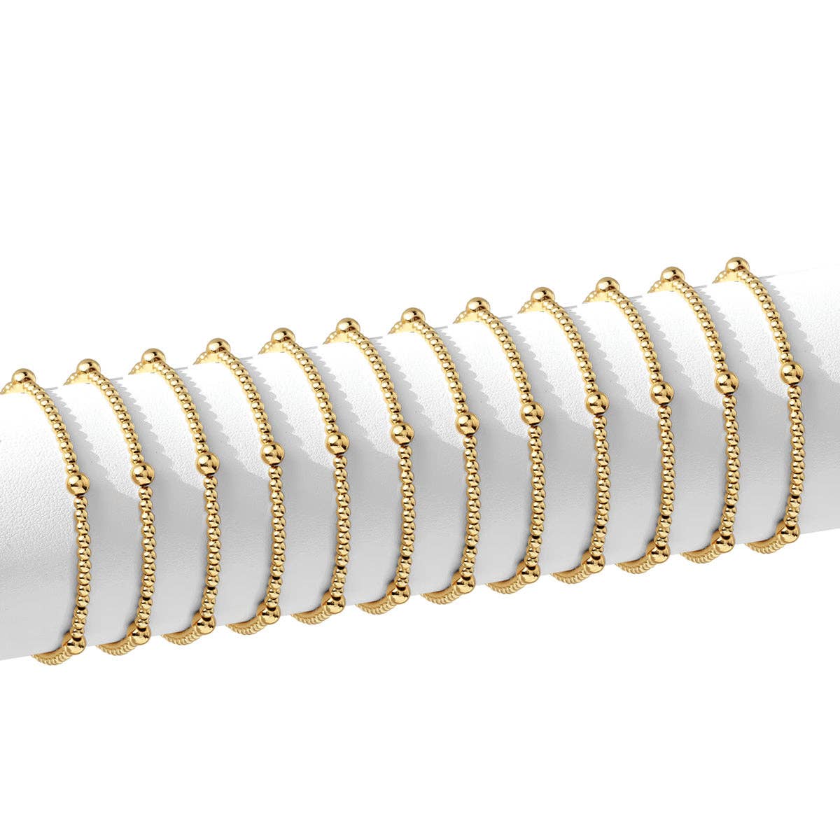 Splendid Iris - 3mm Bead With 5mm Accent Stretch Bracelet