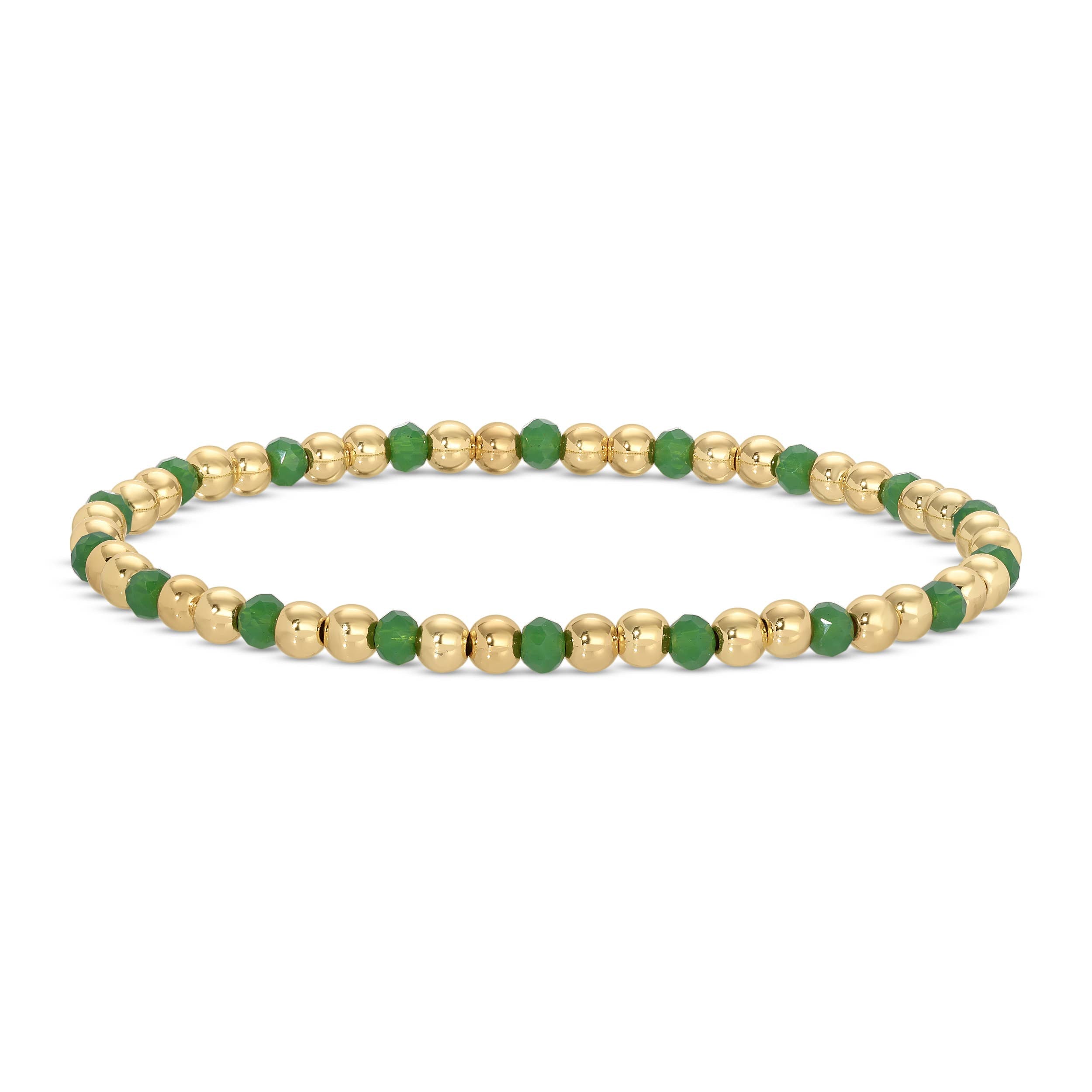 Splendid Iris - 4mm Bead & Crystal Stretch Bracelet - Assorted