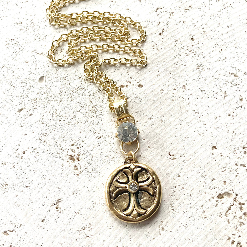 VB&CO Designs Handmade Jewelry - Cross bee serenity cross jewelry  French jewelry  stone