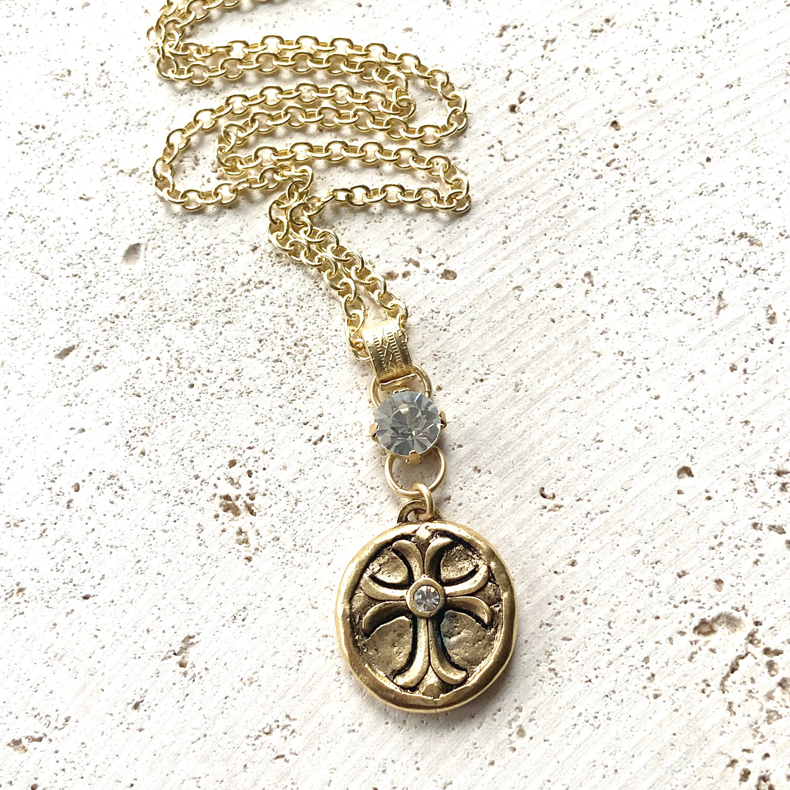 VB&CO Designs Handmade Jewelry - Cross bee serenity cross jewelry  French jewelry  stone