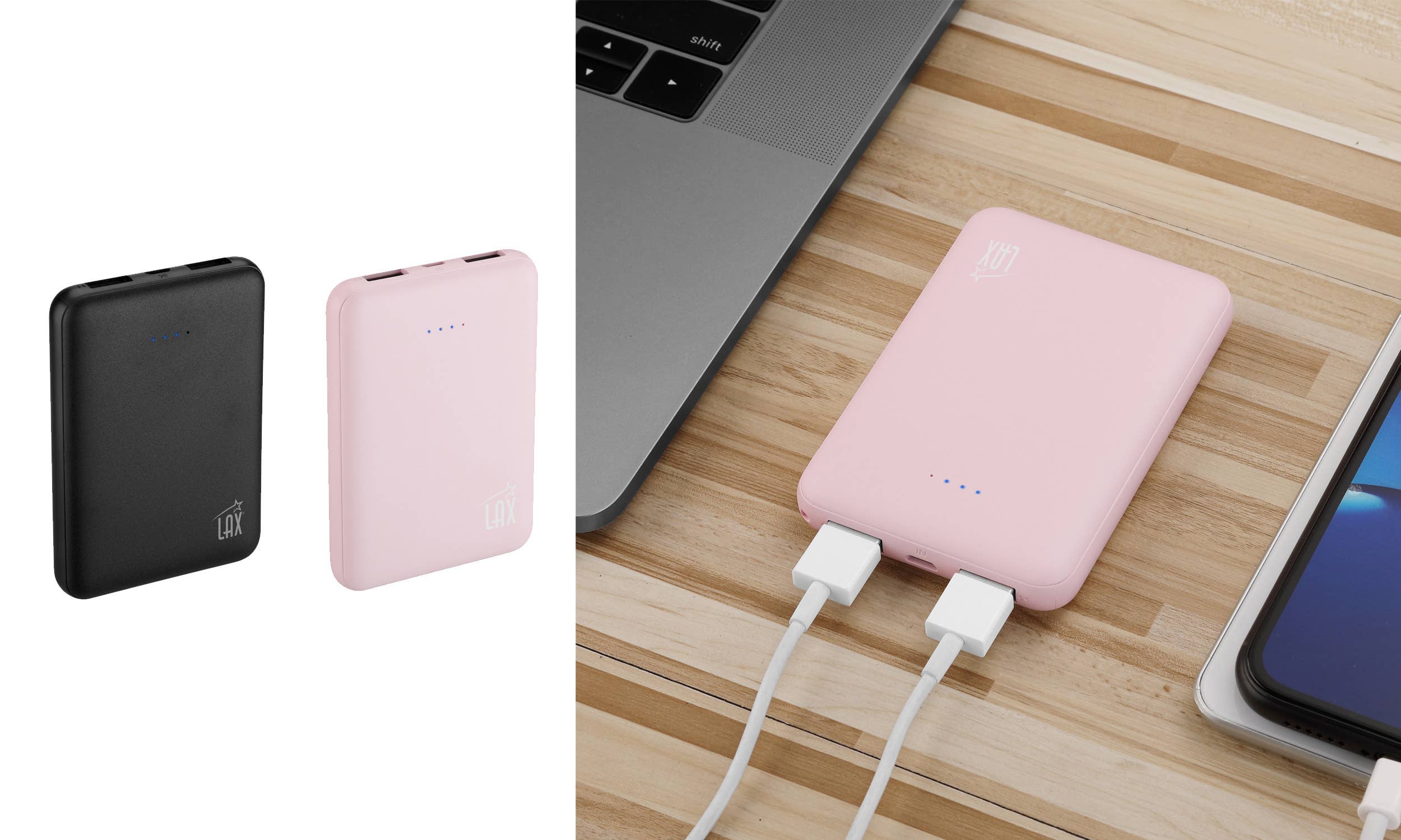 LAX Gadgets - 6600mAh Power Bank Ultra-Slim | Palm Size | Portable | 8Oz
