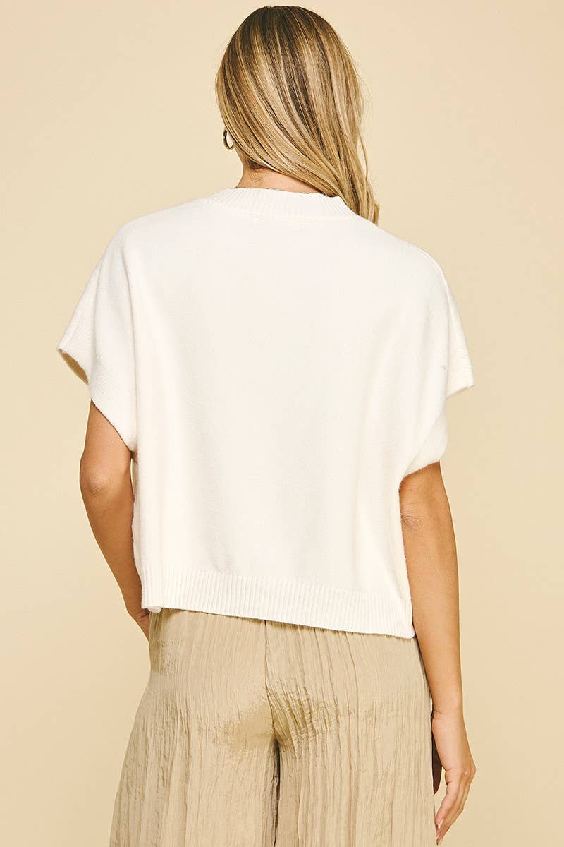 PINCH - DROPPED SHOULDER SWEATER TOP - 4739W