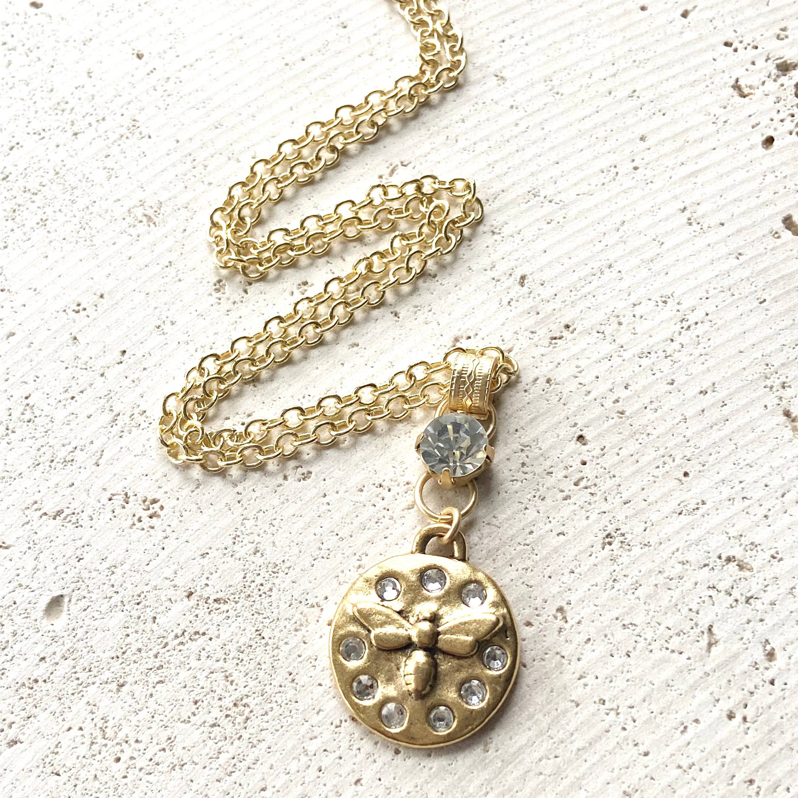 VB&CO Designs Handmade Jewelry - Cross bee serenity cross jewelry  French jewelry  stone
