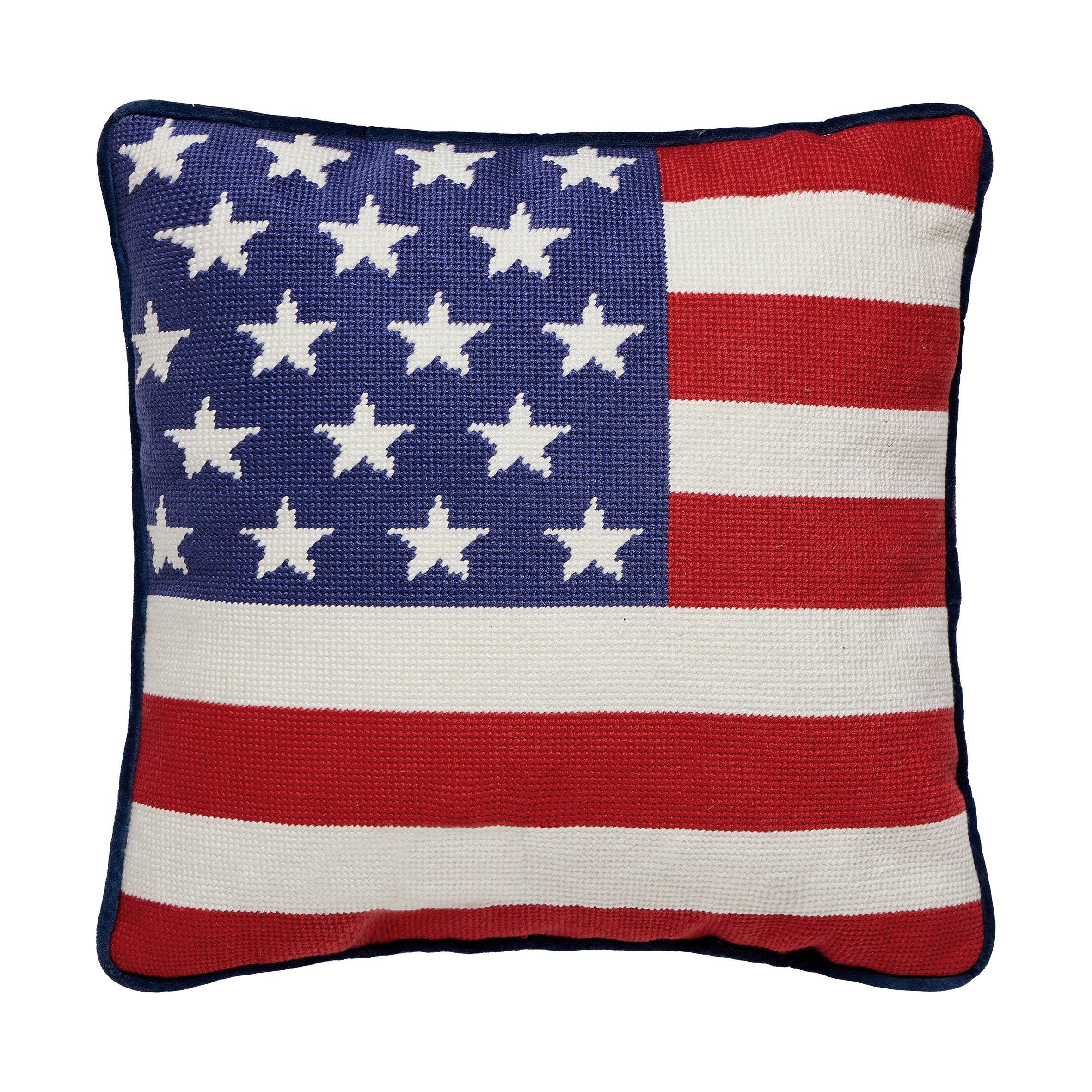 Peking Handicraft - American Flag Embroidered Pillow
