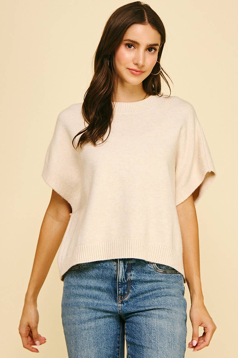 PINCH - DROPPED SHOULDER SWEATER TOP - 4739W