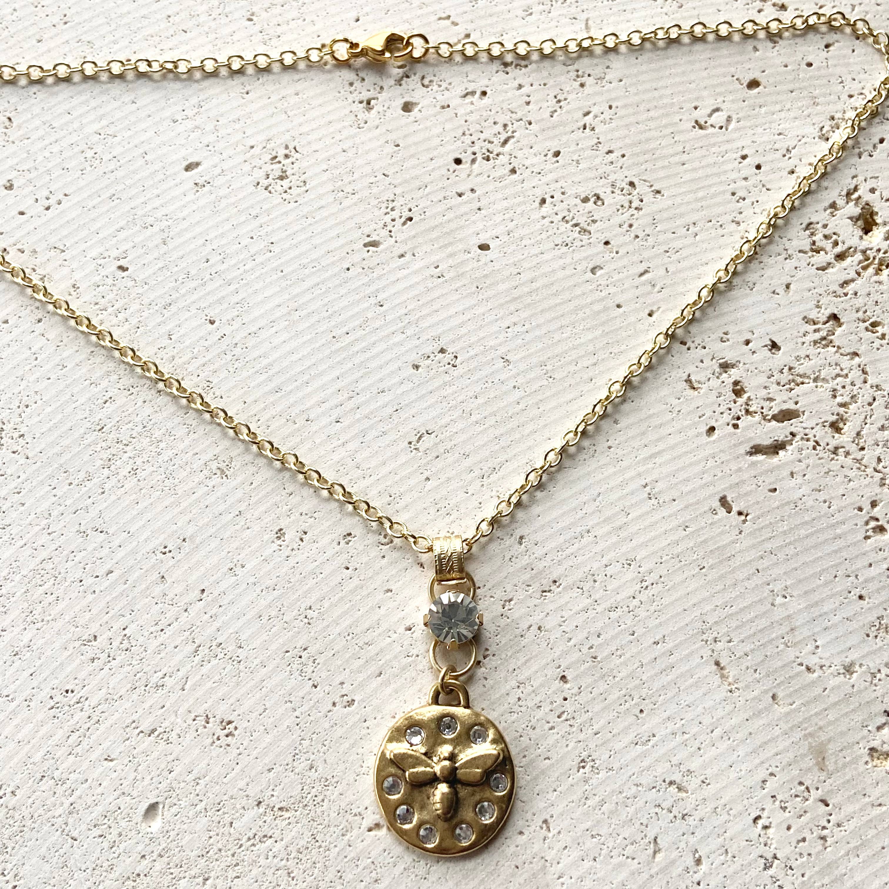 VB&CO Designs Handmade Jewelry - Cross bee serenity cross jewelry  French jewelry  stone