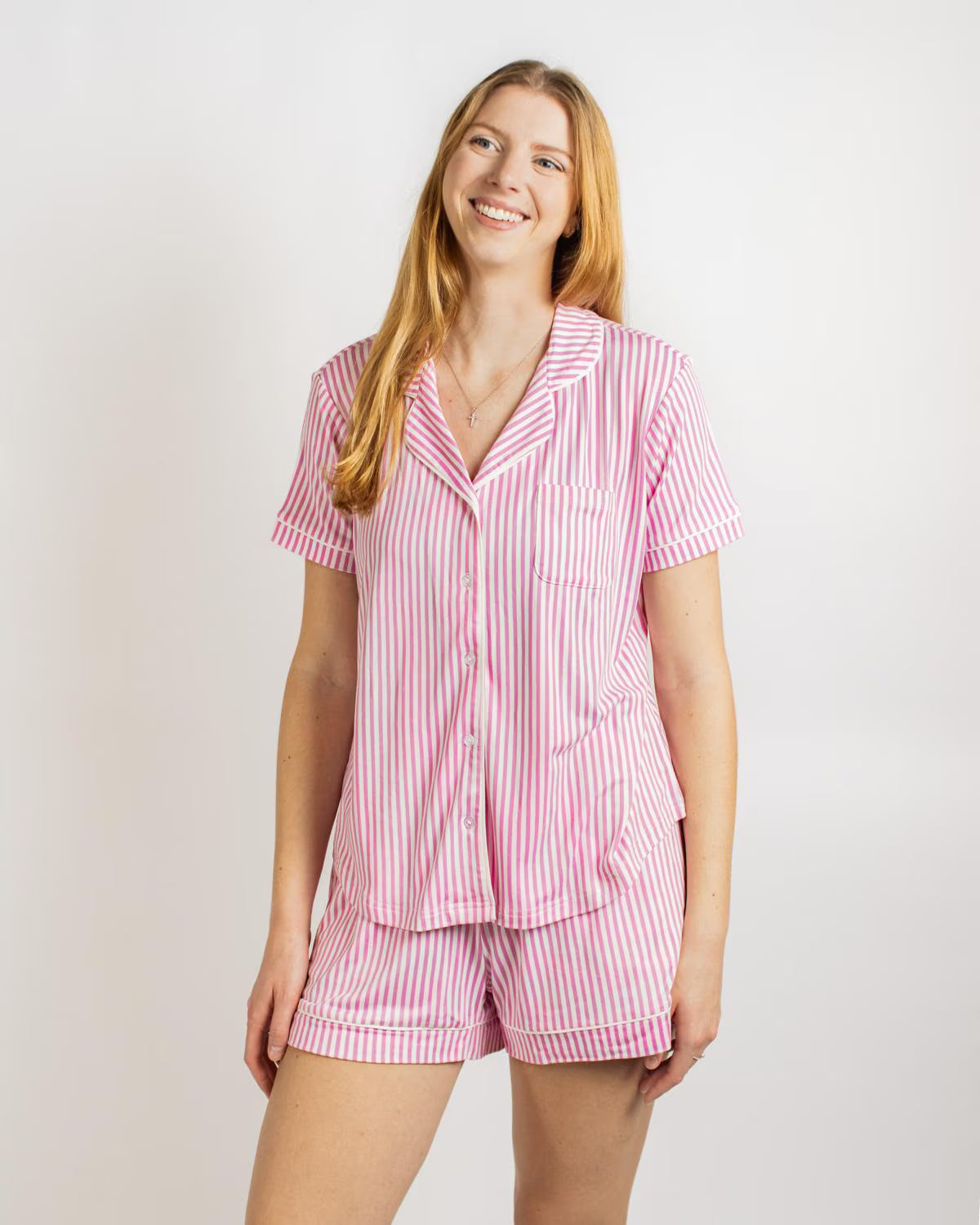 The Royal Standard Pinstripe Short Sleeve Button Up