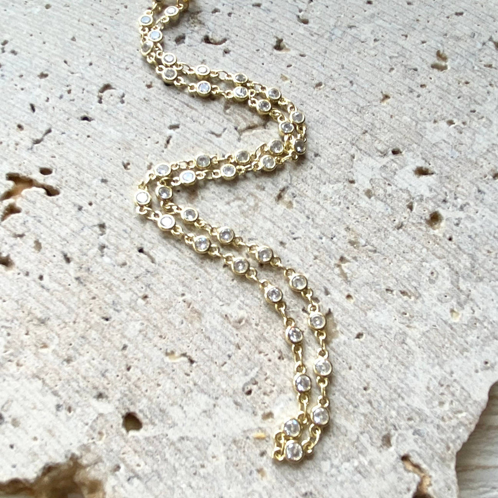 VB&CO Designs Handmade Jewelry - Gold crystal boutique layering necklace salon