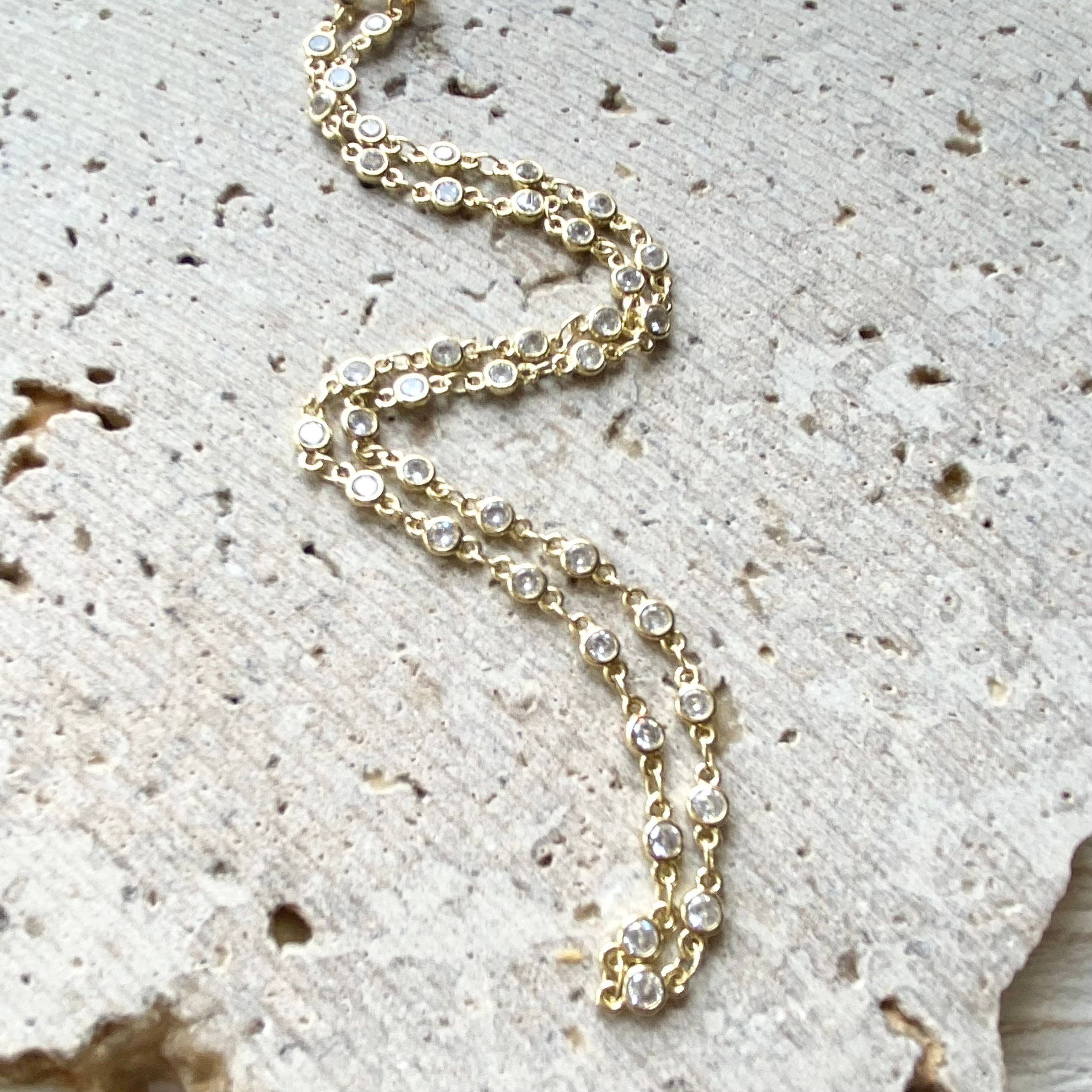 VB&CO Designs Handmade Jewelry - Gold crystal boutique layering necklace salon