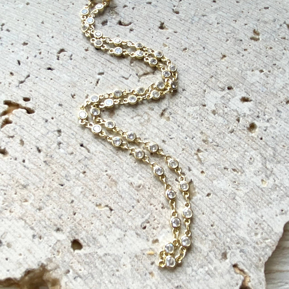VB&CO Designs Handmade Jewelry - Gold crystal boutique layering necklace salon