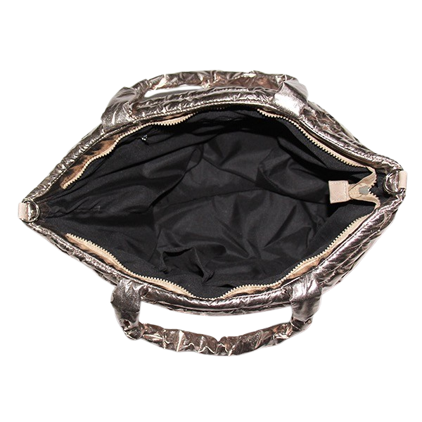 Lemonbella - Lemonbella Gold Metallic Puffer Tote Shoulder Bag Gift
