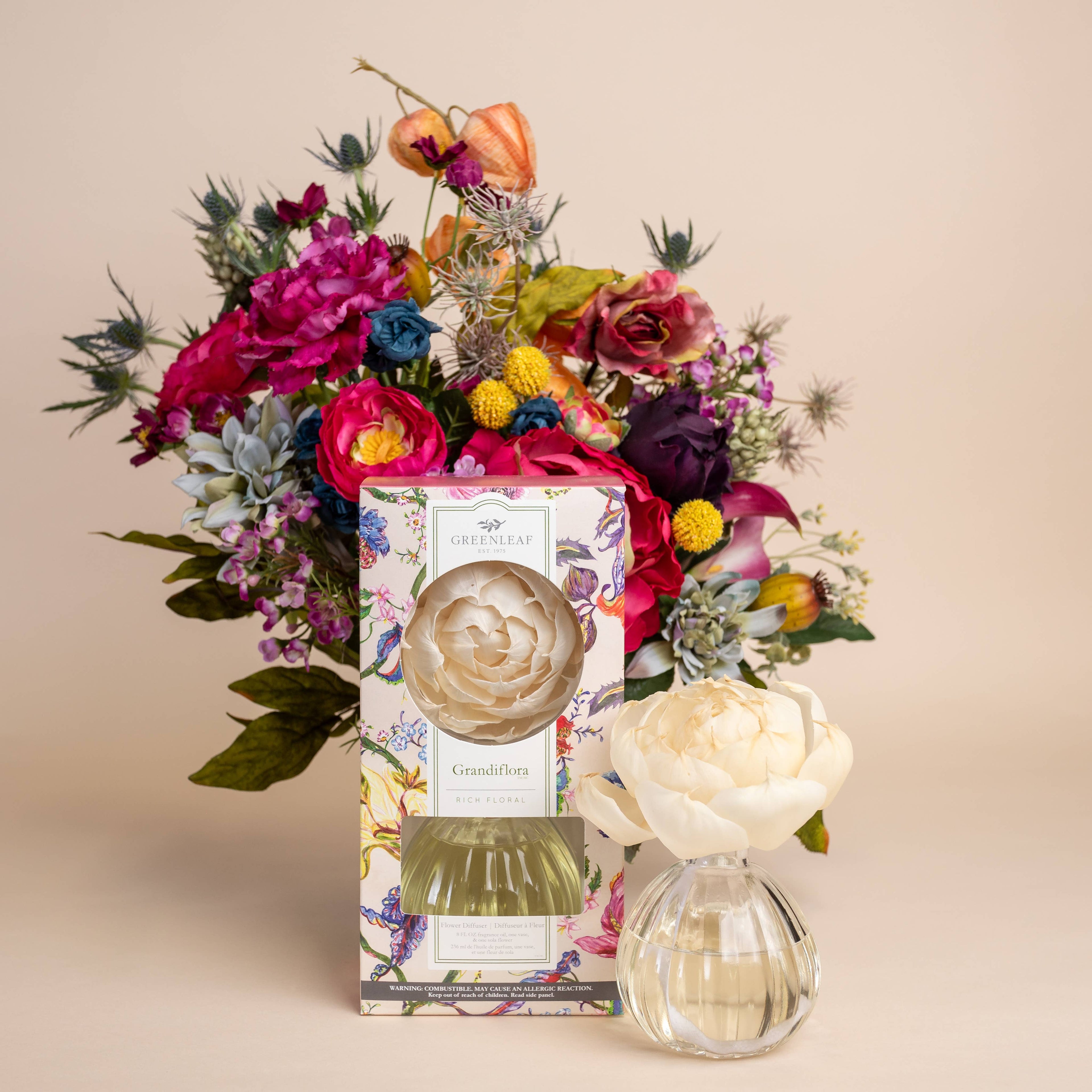 Greenleaf Gifts - Grandiflora Flower Diffuser 4 Pack | Spring Scent