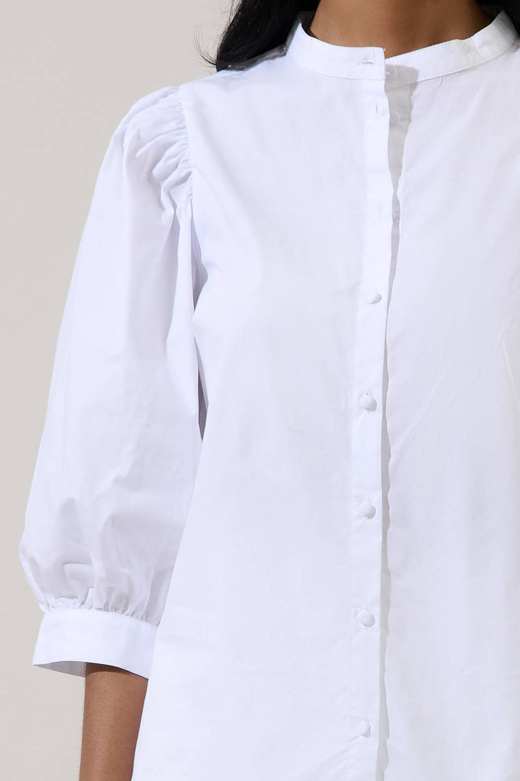 Sugarlips - Raveny Button Up Puff Sleeve Shirt