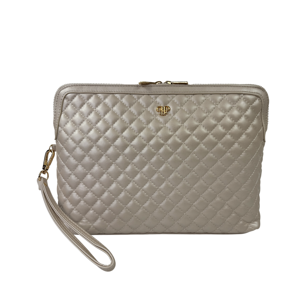 PurseN  - NEW Updated Litt Makeup Case - Pearl Quilted