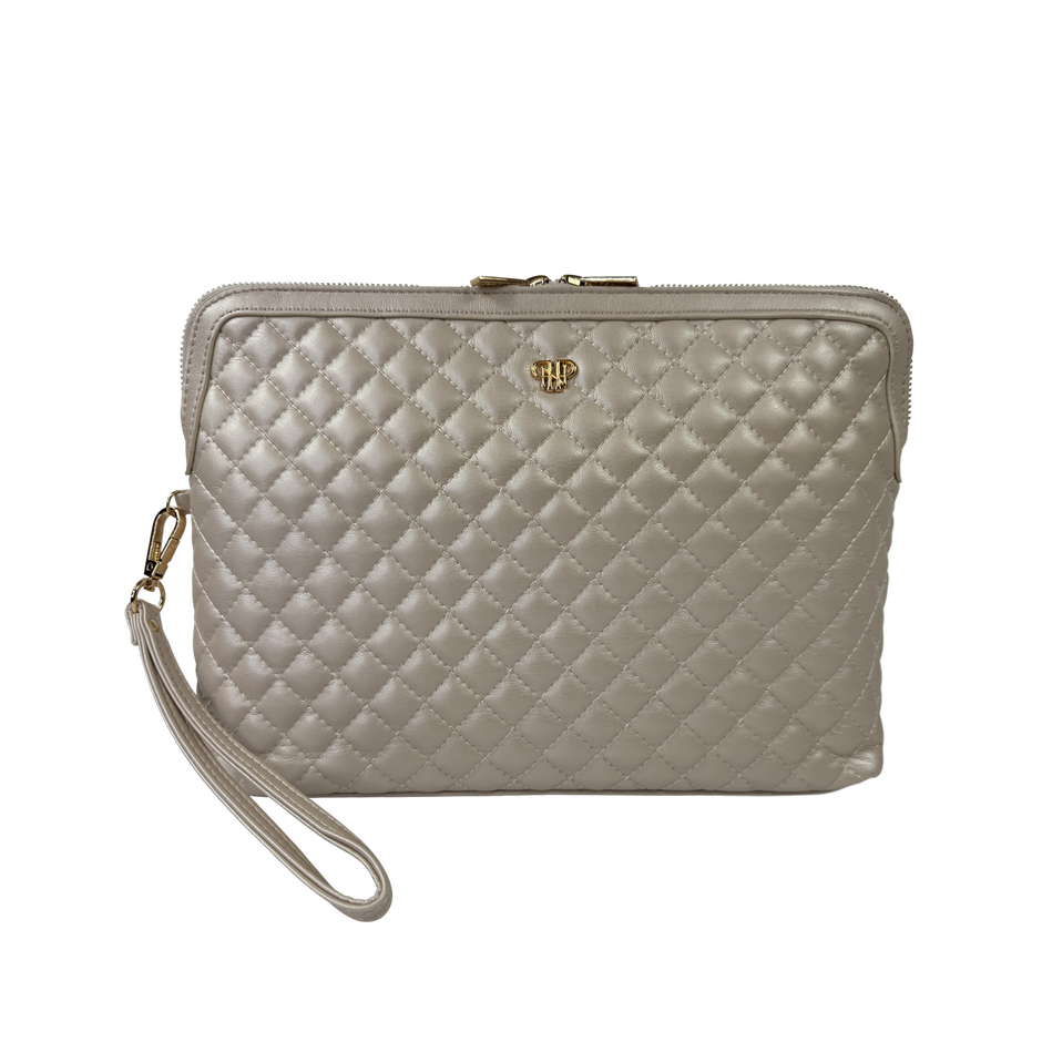PurseN  - NEW Updated Litt Makeup Case - Pearl Quilted