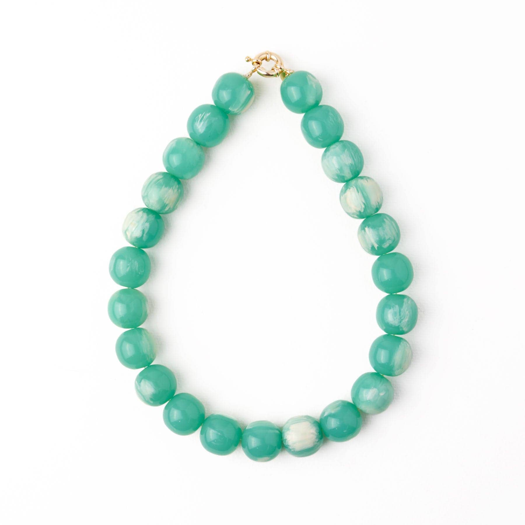 INK + ALLOY - Iris Large Resin Bead Necklace Aqua Wholesale