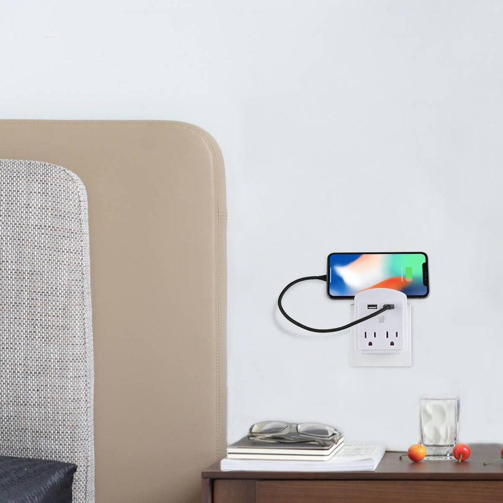 LAX Gadgets - Charge Surge Protector, 2 Outlets/2 USB Ports