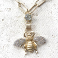 VB&CO Designs Handmade Jewelry - Bee Crystal Necklace Matte Gold