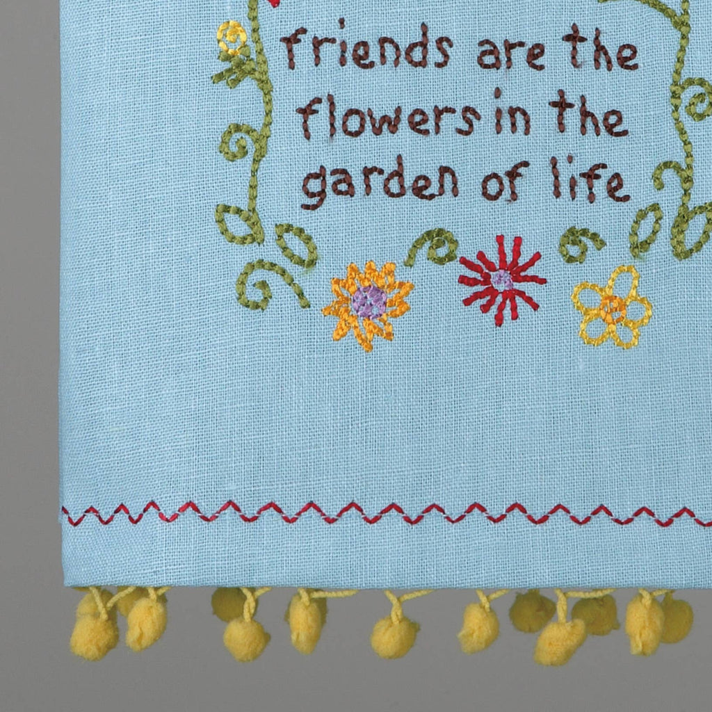 Peking Handicraft - Friends Are The Flowers Embroidered Kitchen Towel
