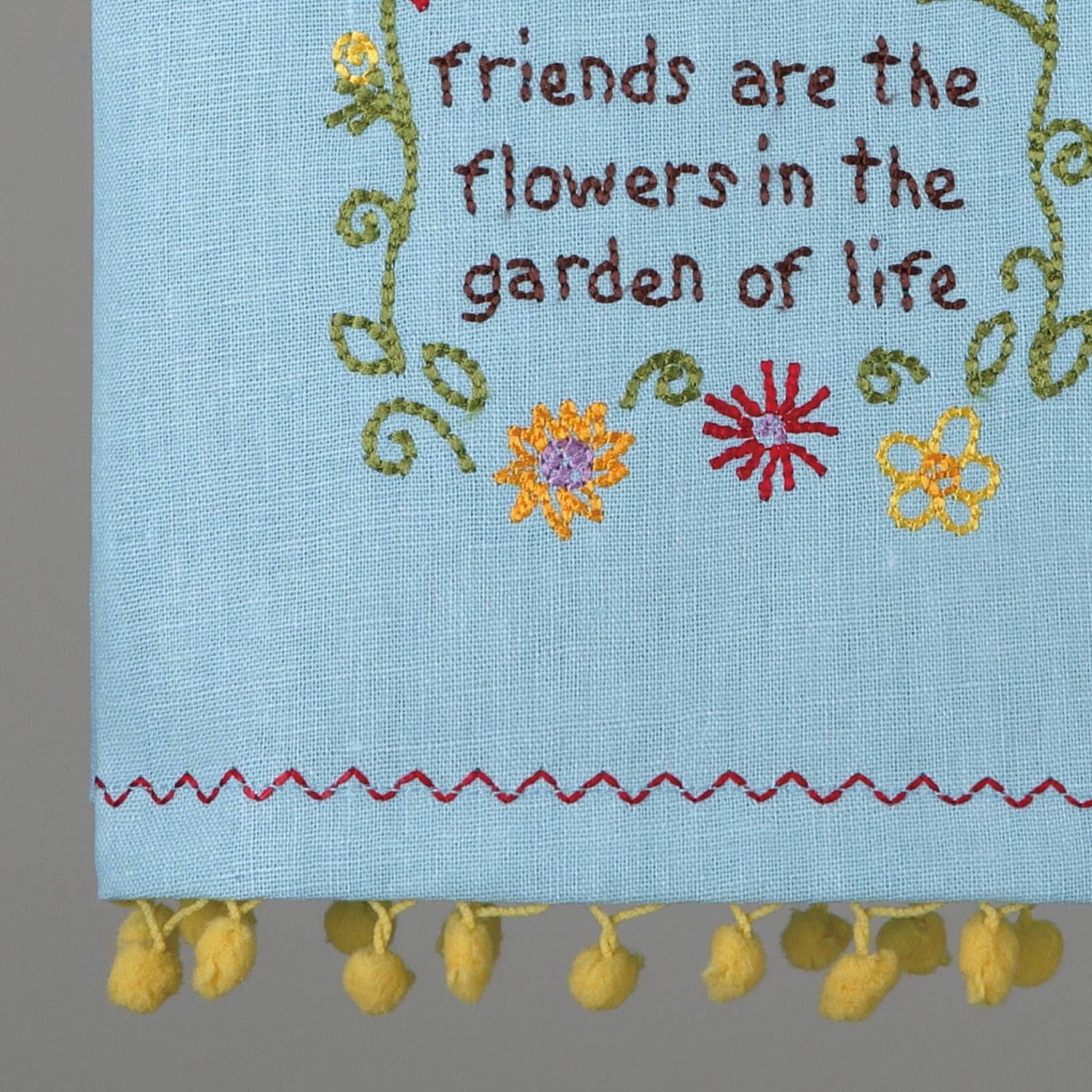 Peking Handicraft - Friends Are The Flowers Embroidered Kitchen Towel
