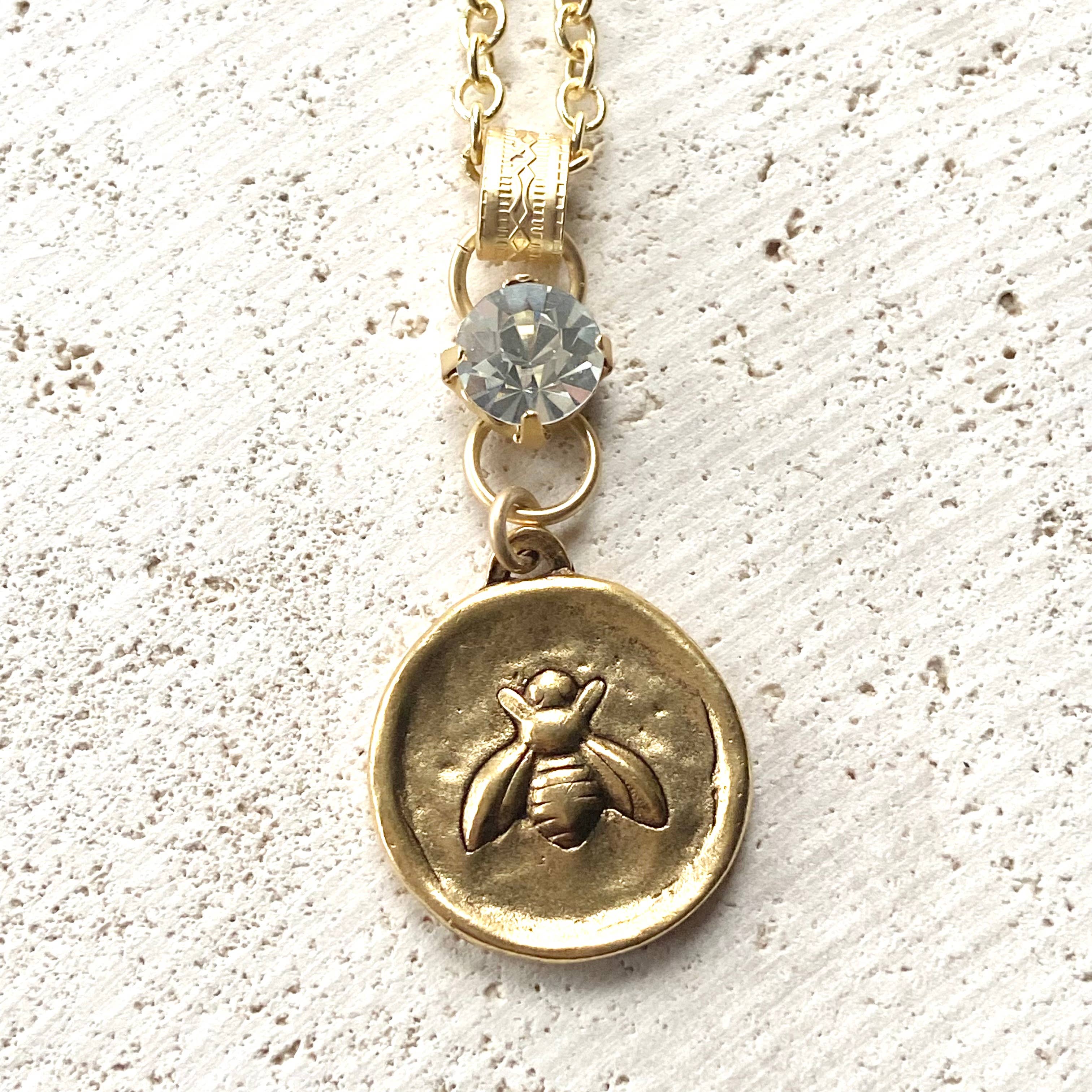 VB&CO Designs Handmade Jewelry - Cross bee serenity cross jewelry  French jewelry  stone
