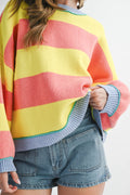 AEMI + CO - 3404GK Striped Knit Crewneck Pullover Sweater