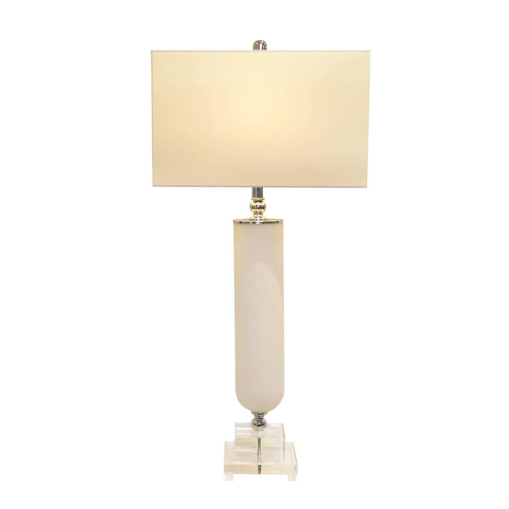 Pasargad Home - Frosted Glass & Lucite Pedestal Table Lamp