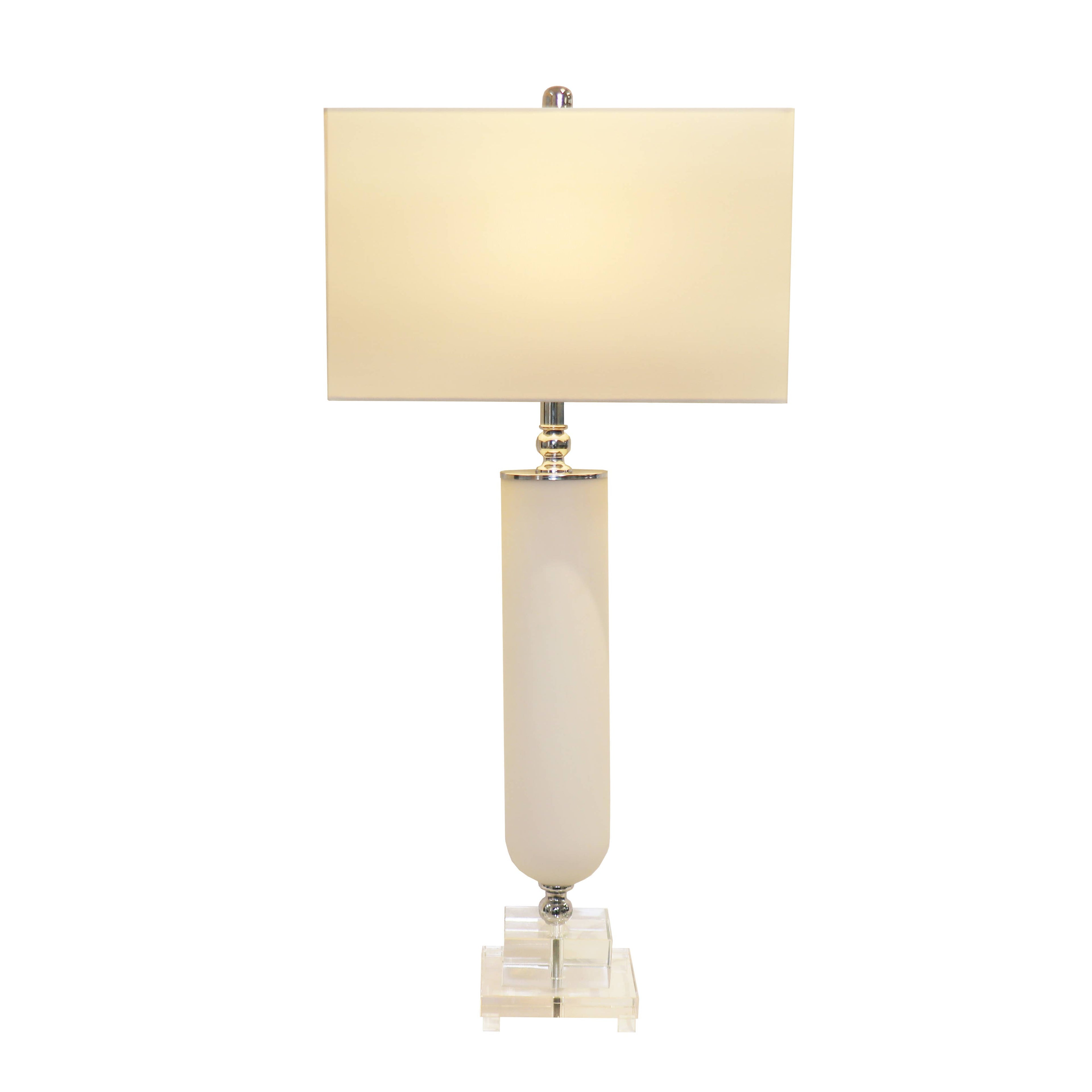 Pasargad Home - Frosted Glass & Lucite Pedestal Table Lamp