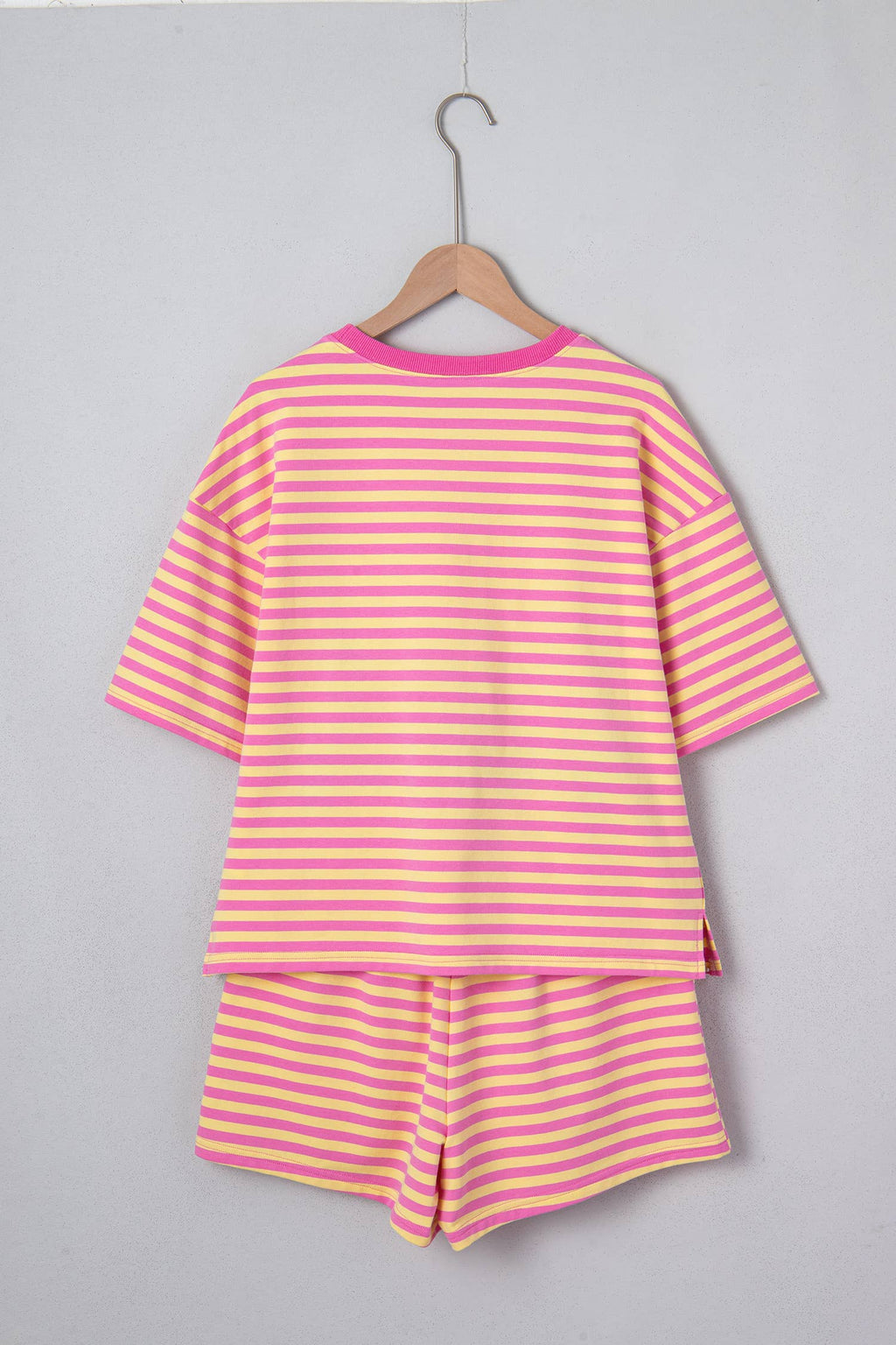 LA Society - LAS Stripe Contrast Trim Boxy Terry Short Set