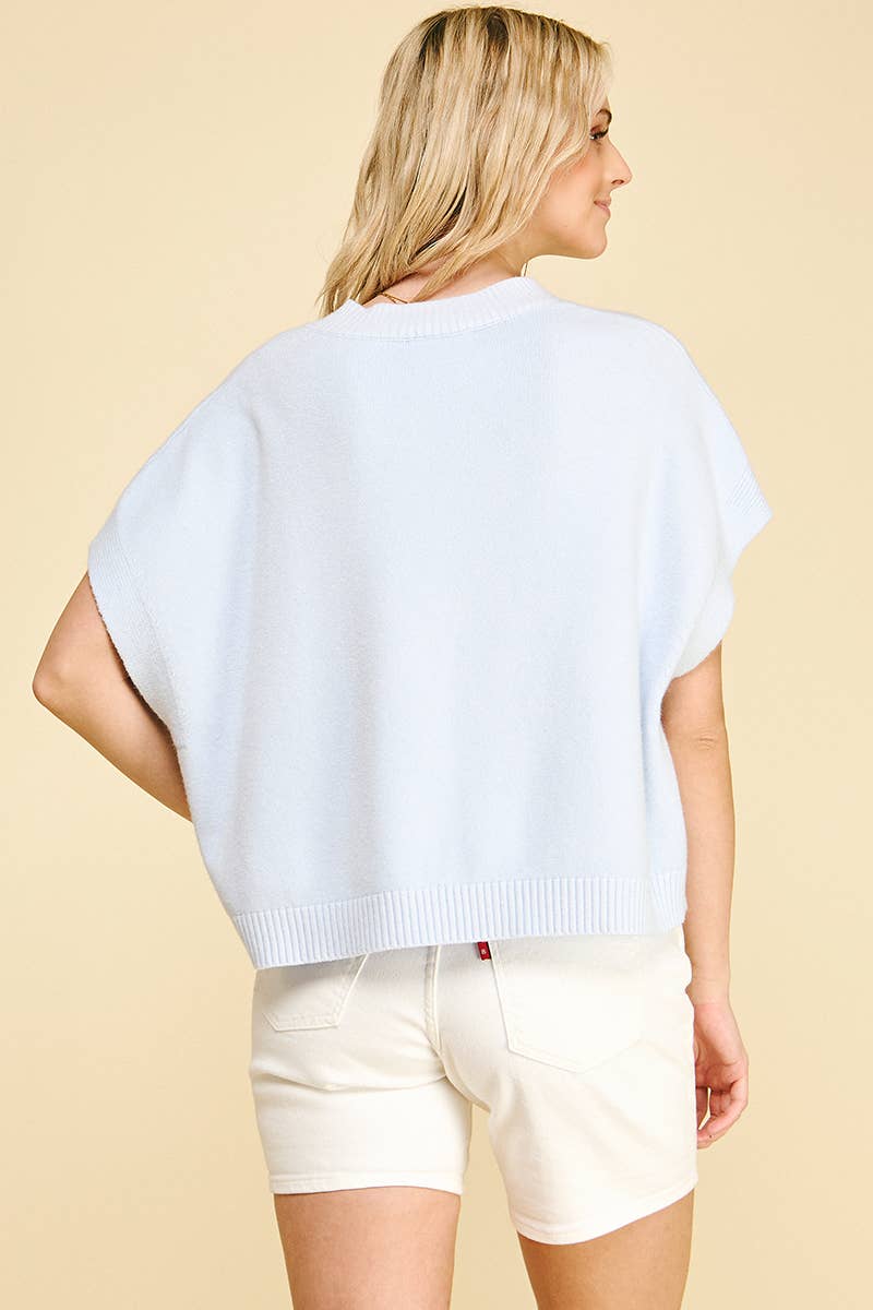 PINCH - DROPPED SHOULDER SWEATER TOP - 4739W