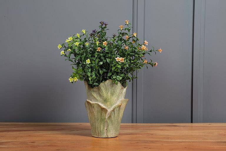 Abbott - Small Furled Leaf Vase-Green-7"H