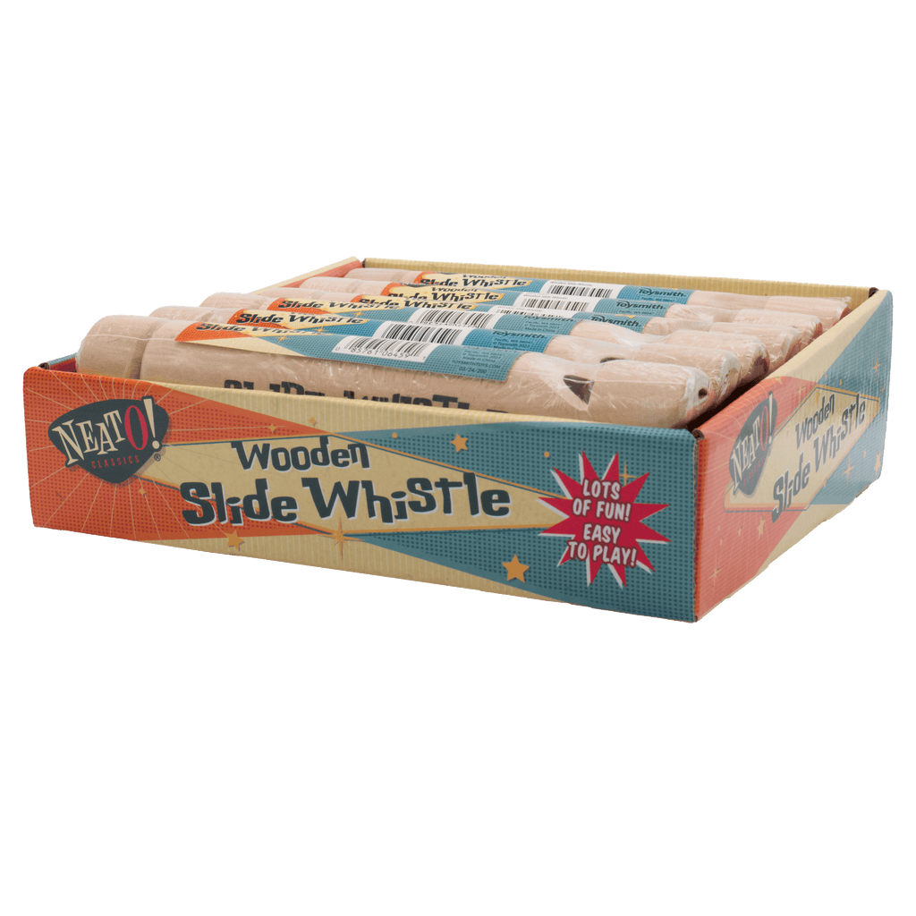 Toysmith - Neato! Wooden Slide Whistle, 6.5" Sealed Musical Toy, Retro