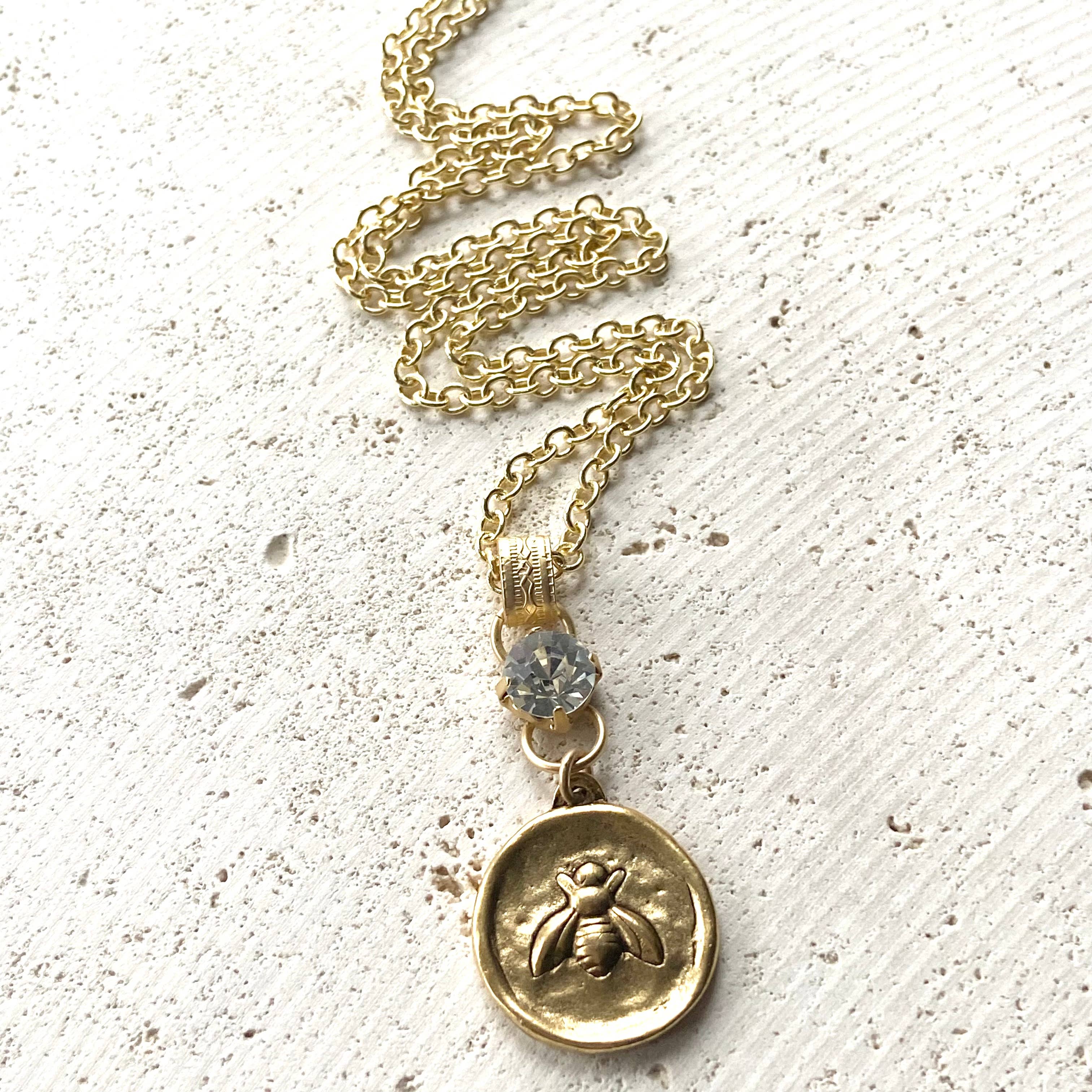 VB&CO Designs Handmade Jewelry - Cross bee serenity cross jewelry  French jewelry  stone