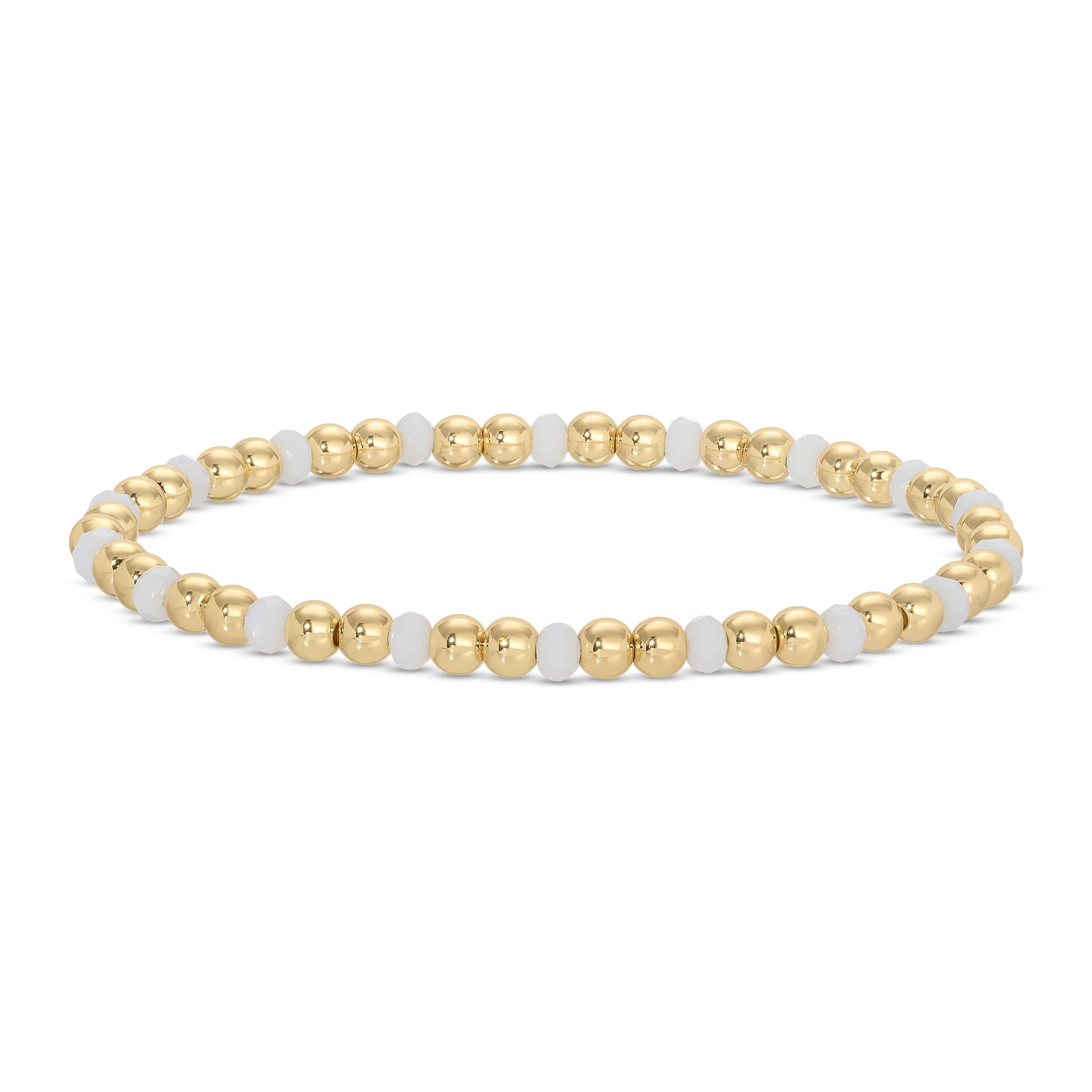 Splendid Iris - 4mm Bead & Crystal Stretch Bracelet - Assorted