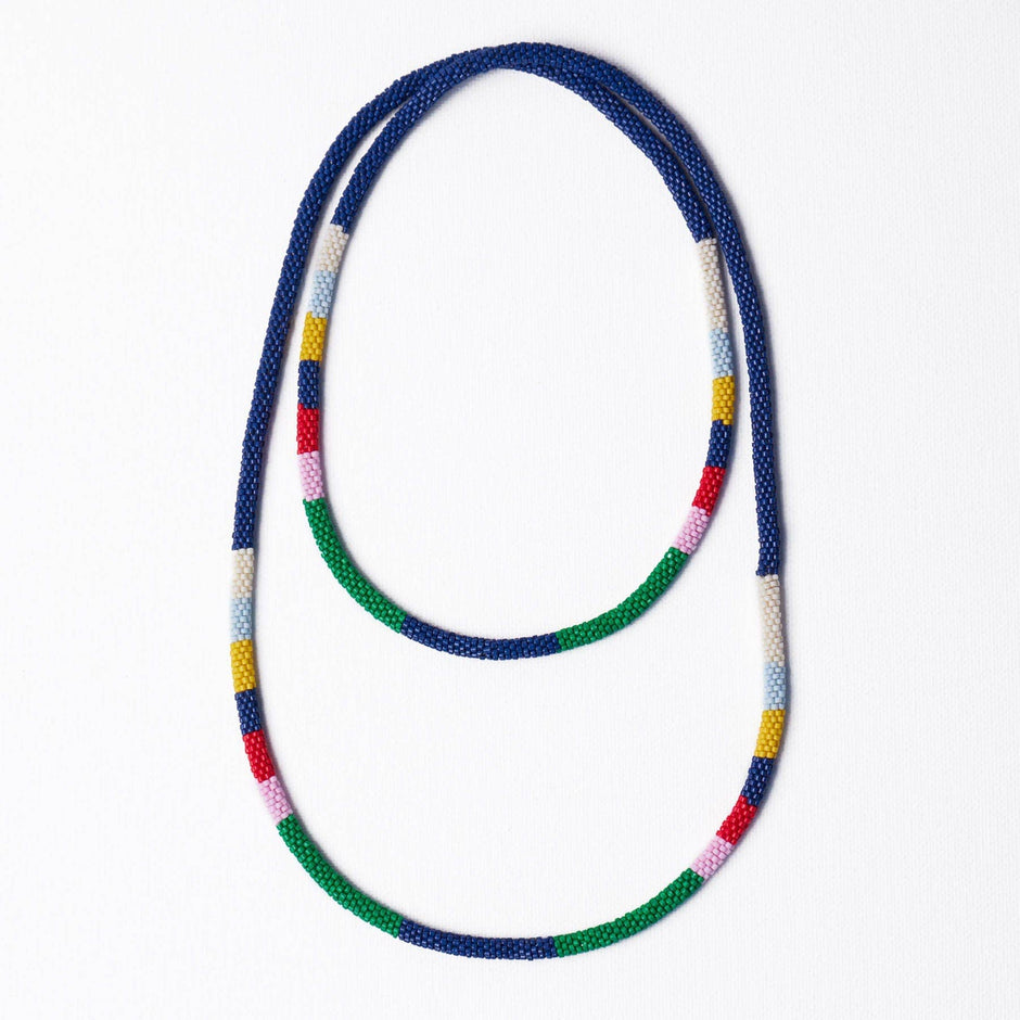 INK + ALLOY - Allie Seed Bead Long Necklace Navy  + Multi Wholesale