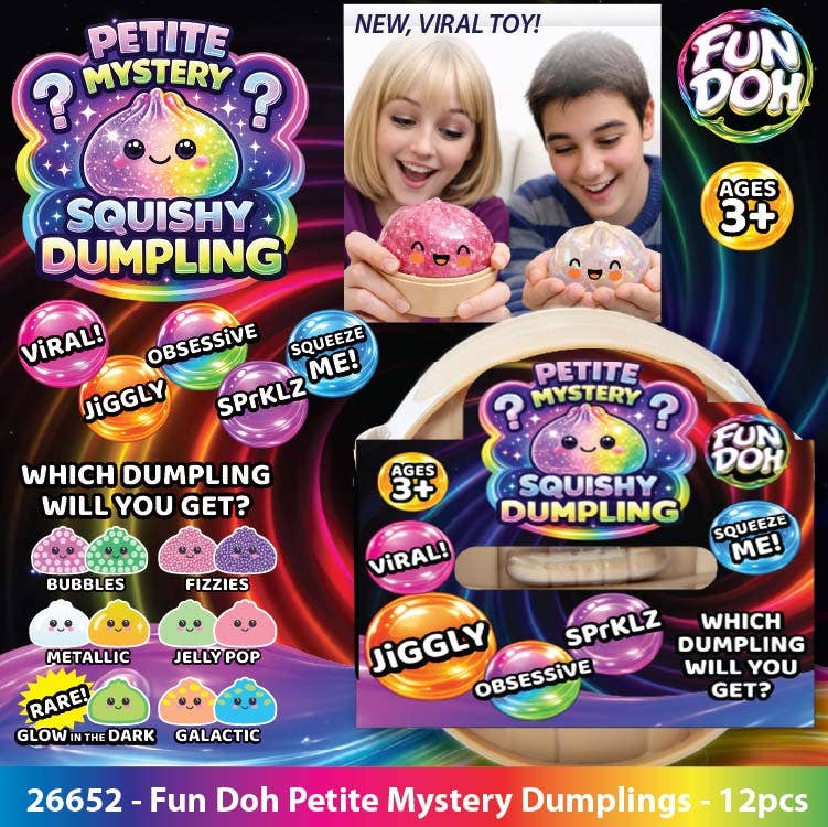 Novelty Brands - Fun Doh Squishy Mystery Mini Petite 2.5" Dumpling Toy