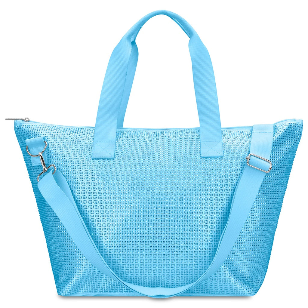 Iscream Blue Rhinestone Overnight Bag