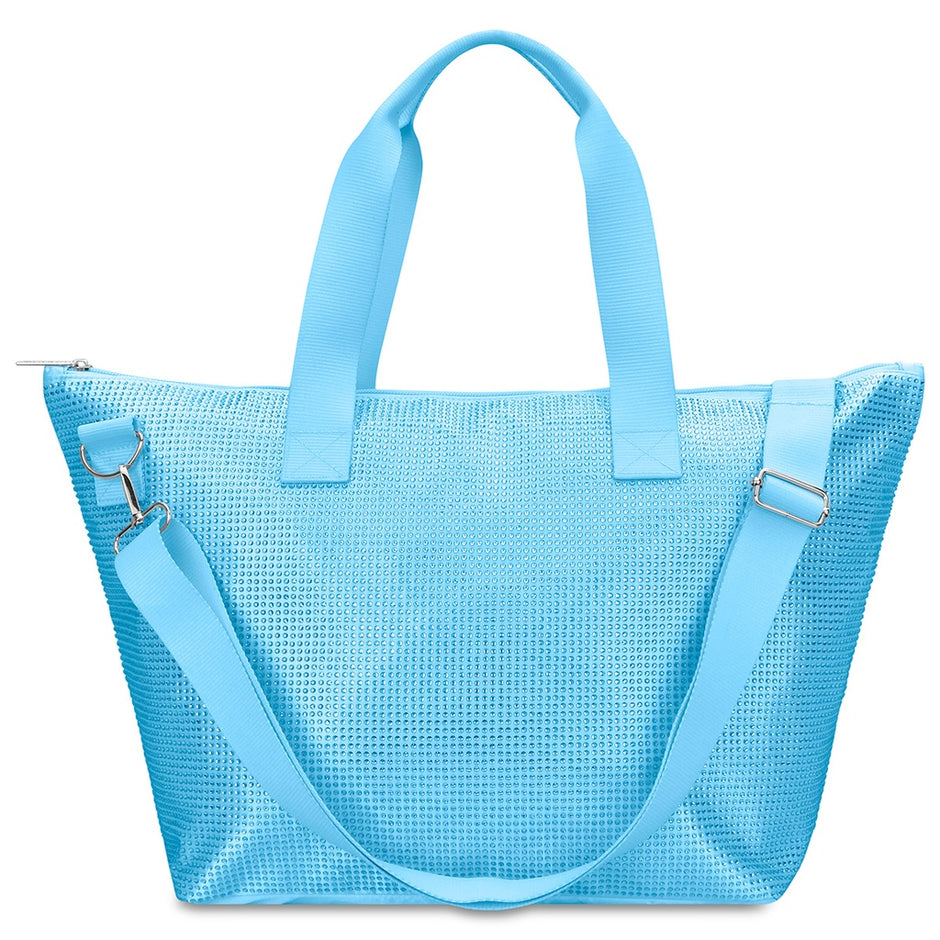 Iscream Blue Rhinestone Overnight Bag