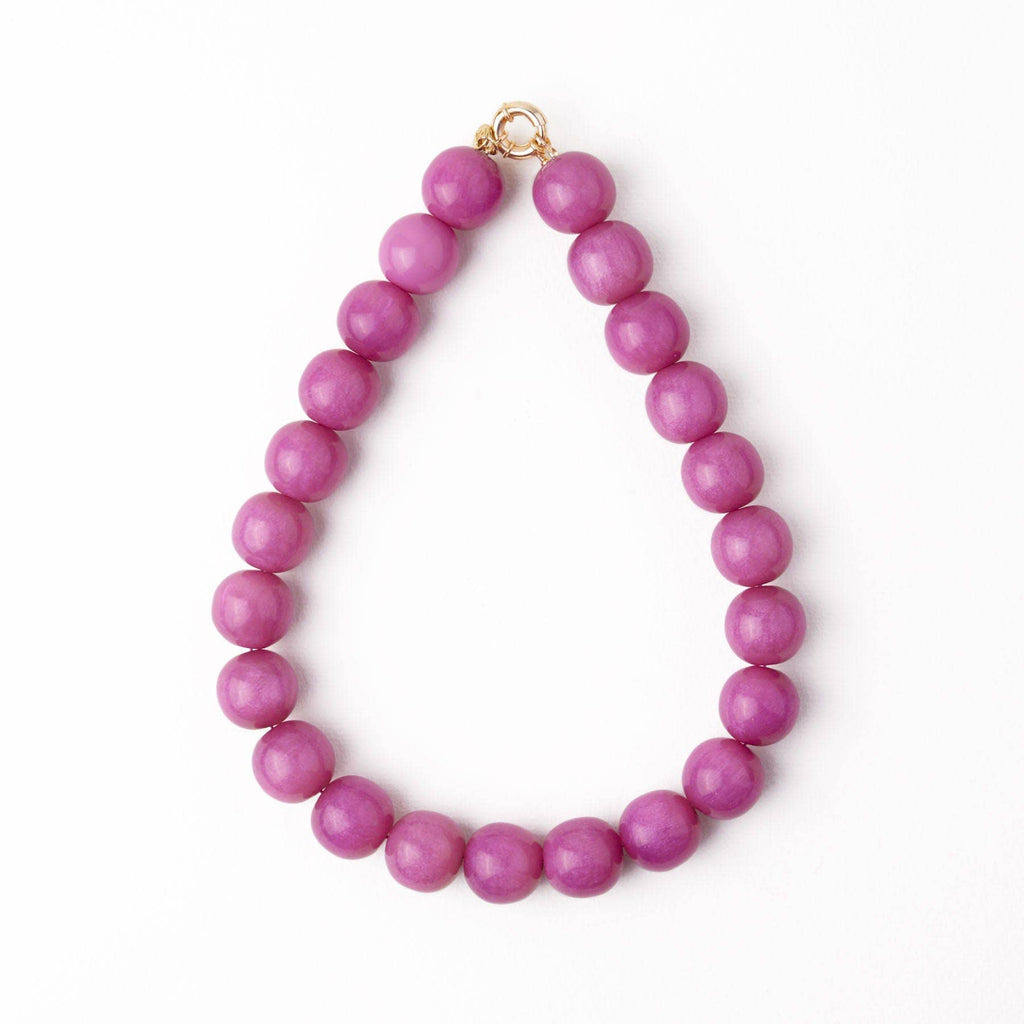INK + ALLOY - Iris Large Resin Bead Necklace Purple Wholesale