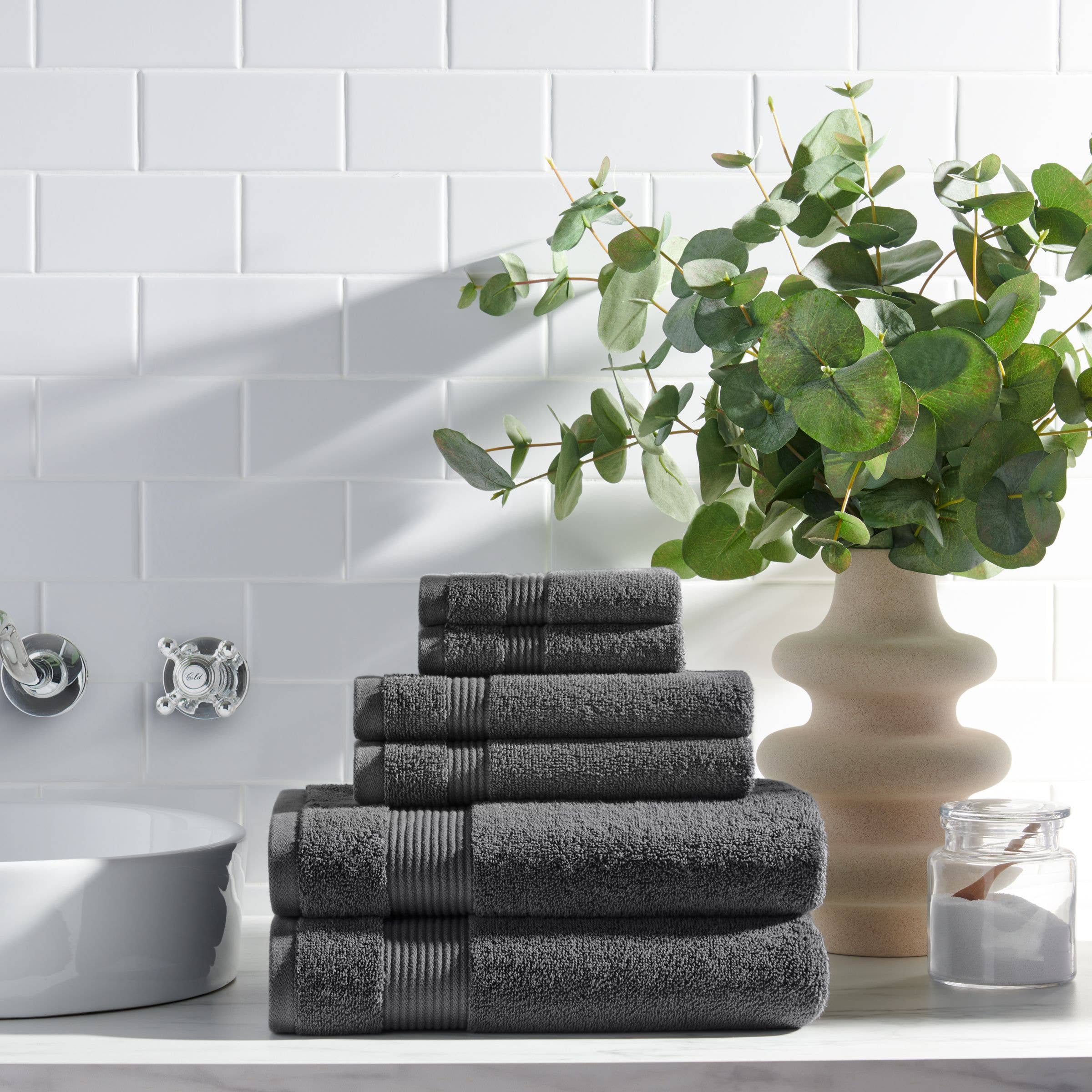 Arkwright Home - Host & Home 6-Piece Bath Towel Set, Color options