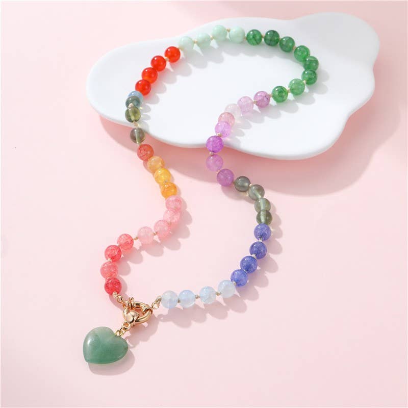 JOSSLYN by wall to wall - Natural Stone Semi-Precious Glass Mixed Necklace