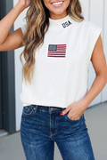 LA Society - LAS USA Flag Embroidered Top (S-XL)