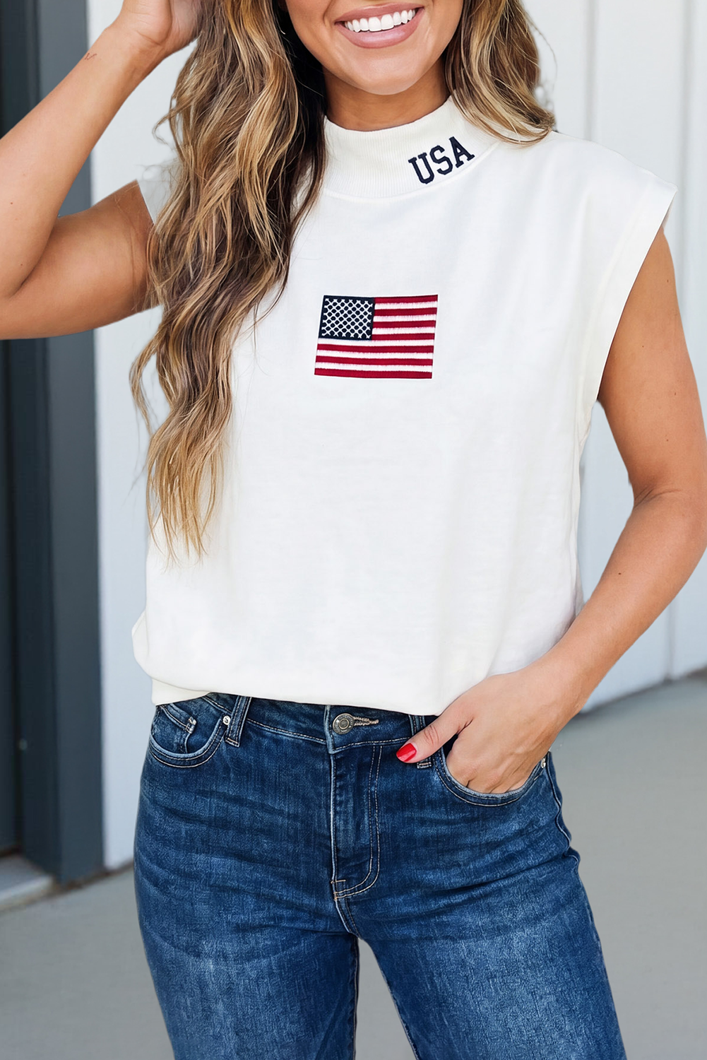 LA Society - LAS USA Flag Embroidered Top (S-XL)