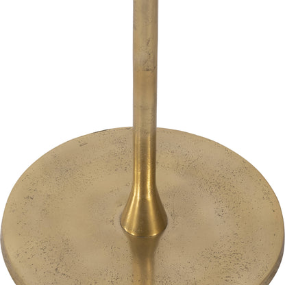 Sagebrook Home - End Table - Gold/White Marble Top Metal Round Base, 24 in.