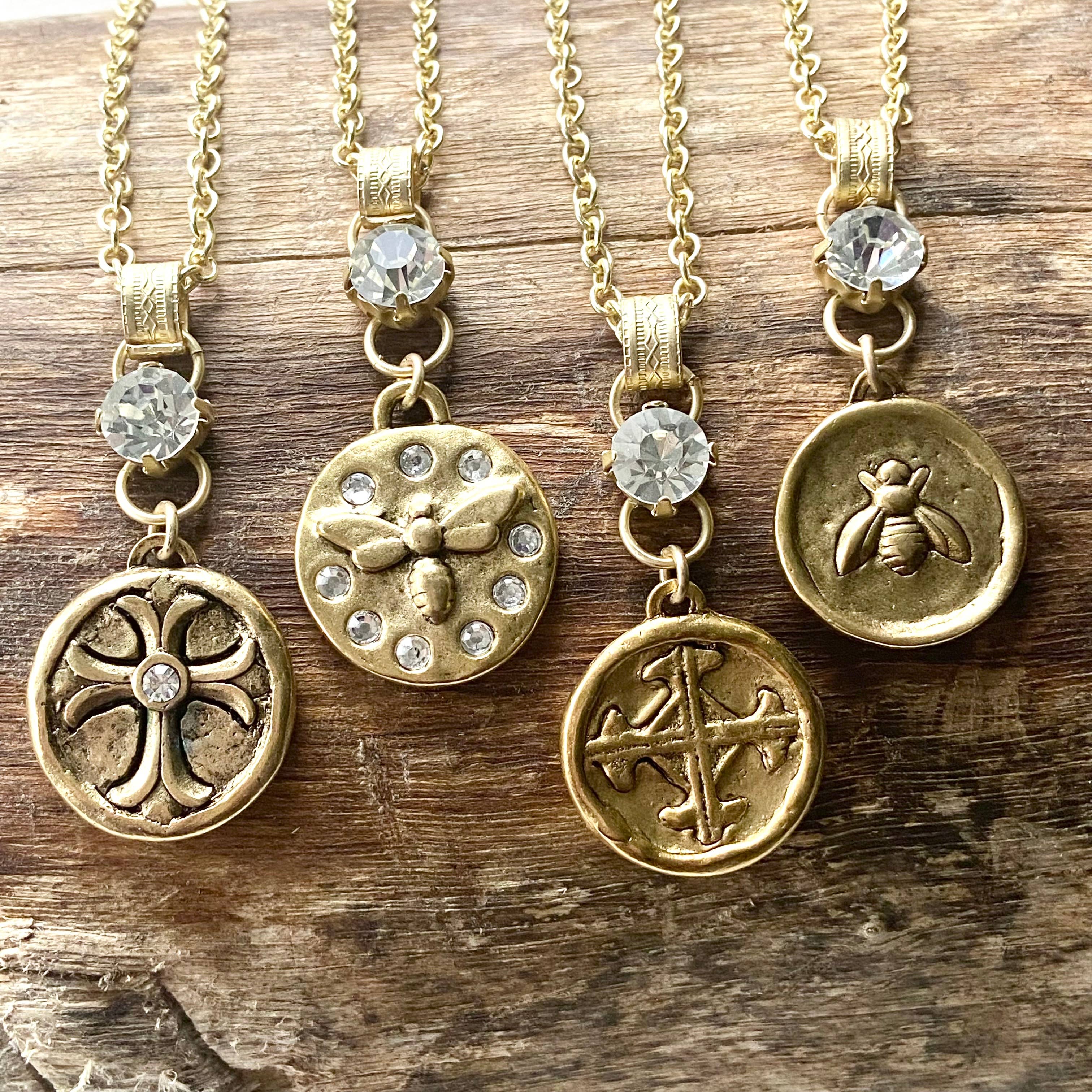 VB&CO Designs Handmade Jewelry - Cross bee serenity cross jewelry  French jewelry  stone