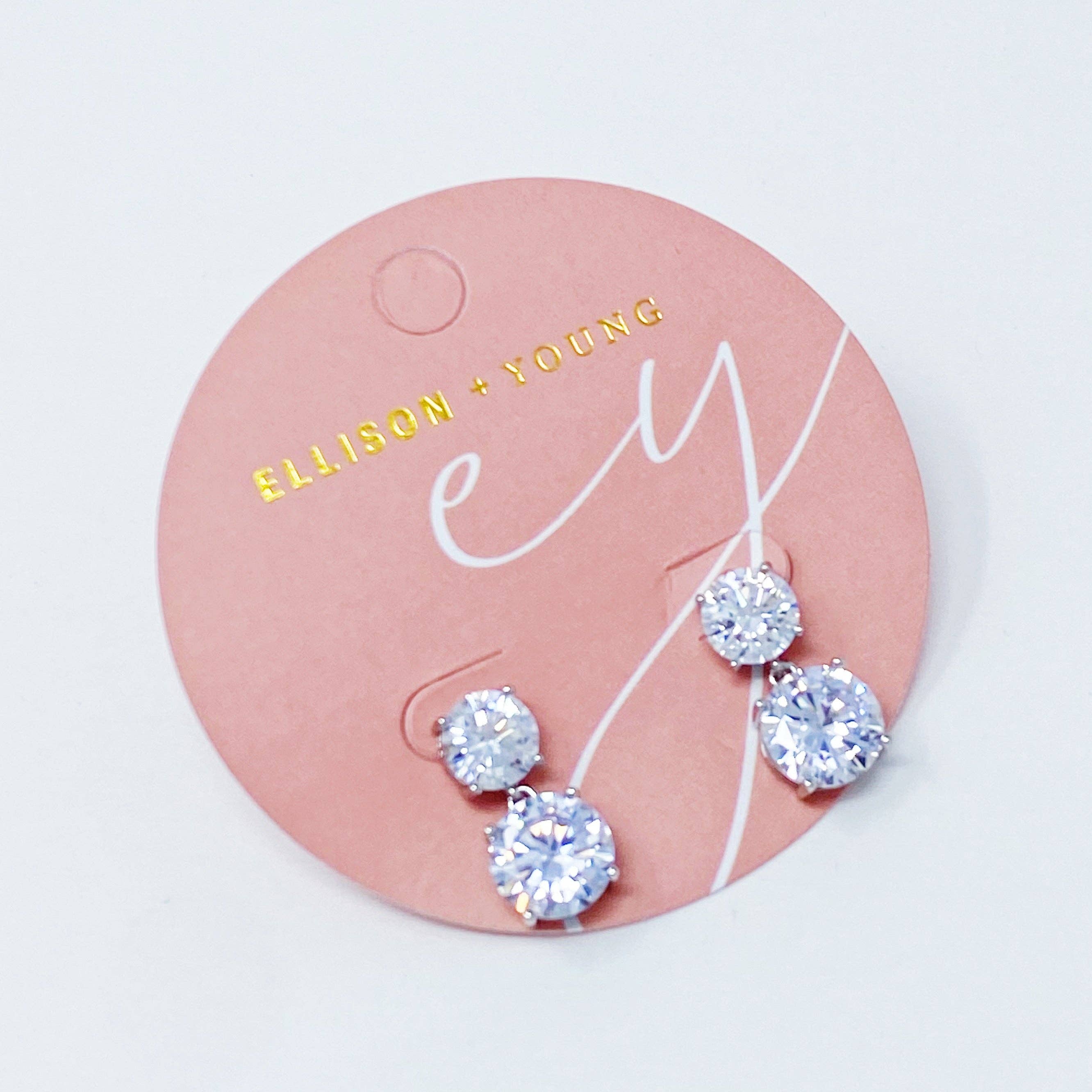 Ellison+Young - Double Diamond Dangle Earrings