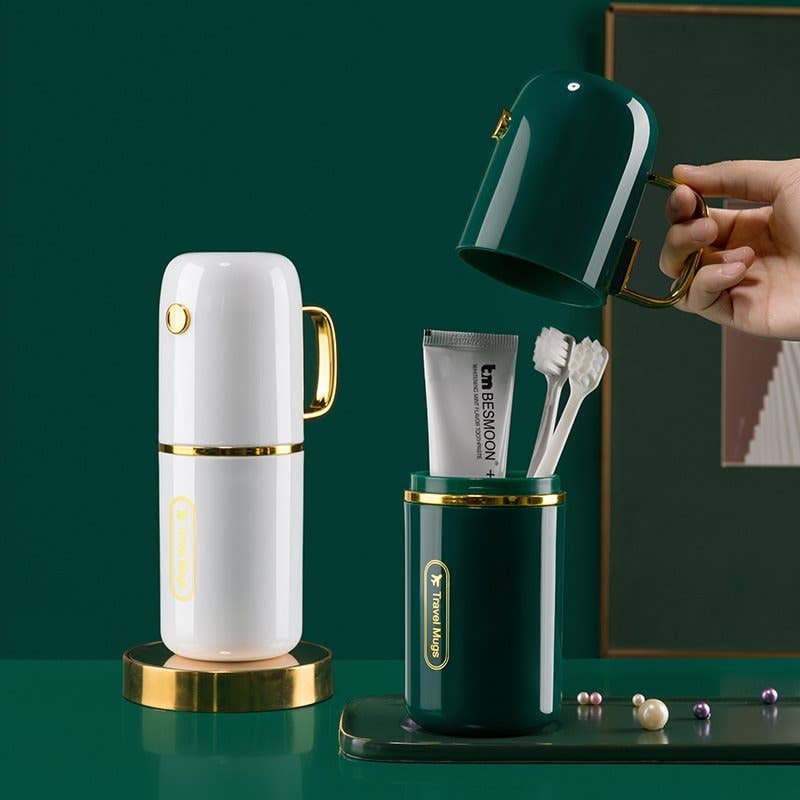 VIGOR - Luxury Travel Gift Set Holder with Mouthwash Cup Toothbrush
