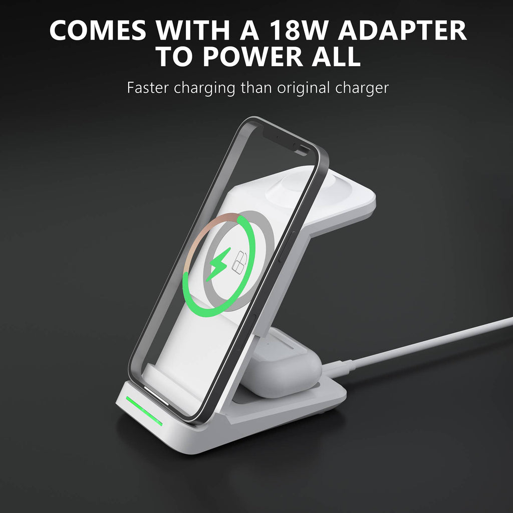 LAX Gadgets - 3-in-1 Wireless Charging Station, Charger Stand